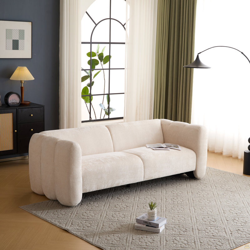 Canapé 3 places 83 po 83 po, Boucle - beige