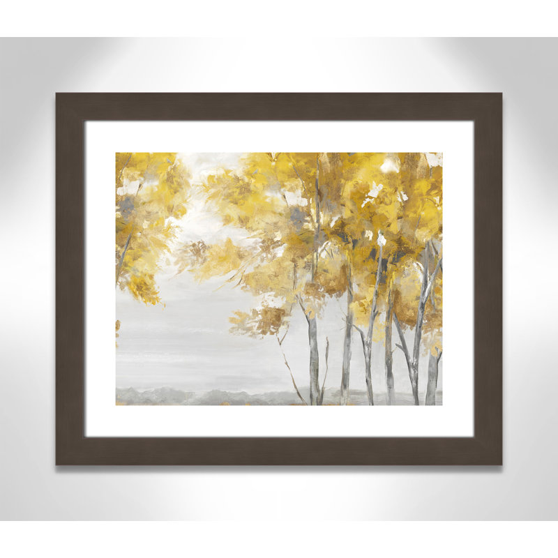 Jaune altruiste - Art encadré autoportant, H 23 po x l 27 po x P 1,25 po, Cadre en bronze brossé brossé