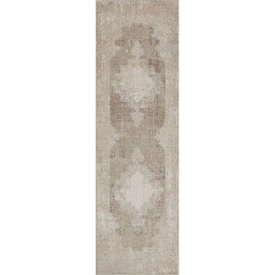 Guenter Classic Medallion Two Million Point Ivory/Beige Rug with High-Low Texture