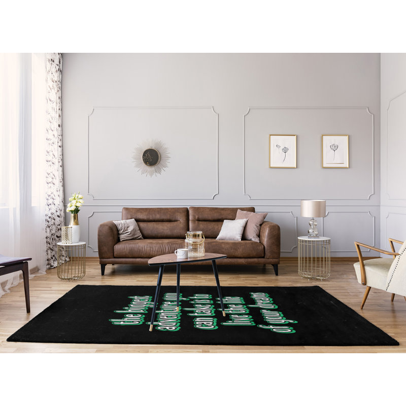 Quotes Chenille Indoor Rug, Rectangle 5' x 7'