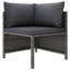Ensemble de salon de jardin en rotin PE gris avec ensemble de patio standard en acier thermolaqué