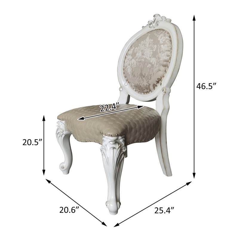 Chaise d'appoint Knavel King Louis, Brun, Blanc