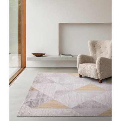 Stefaun Tencel Geometric Indoor Rug