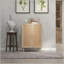 Buffet, armoire de cuisine, armoire à café avec 2 portes en rotin et tablettes réglables, armoire d'entrée