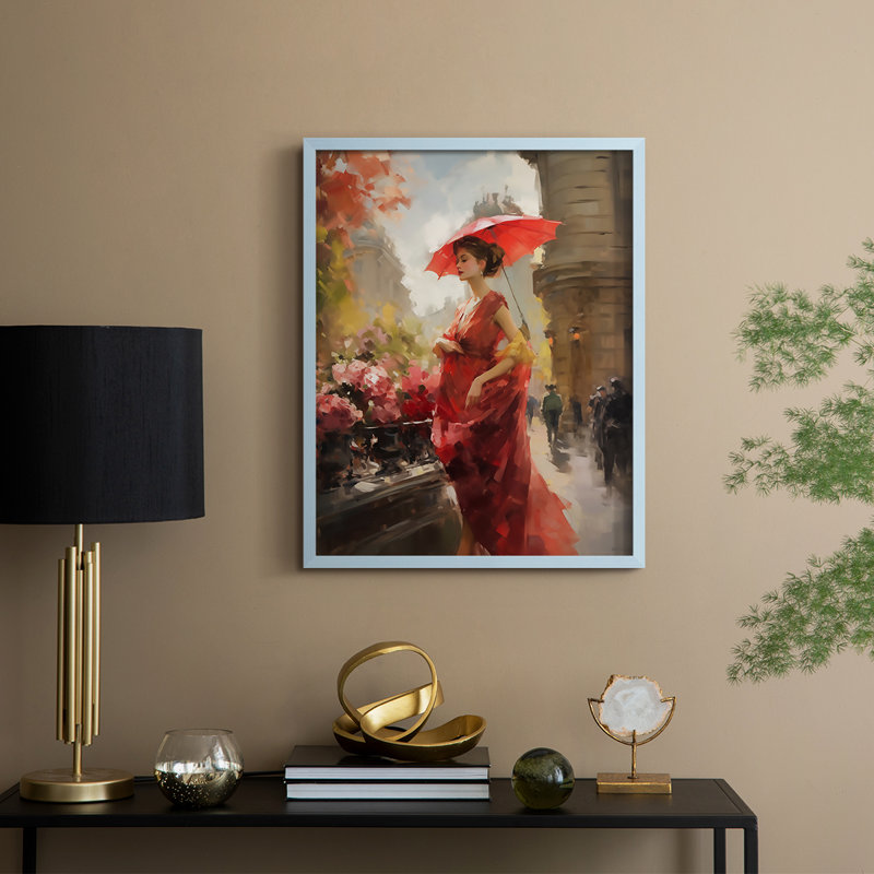 Reproduction encadrée WOMEN Series CDLIV - bois massif, Bleu, H 11 po x l 9 po