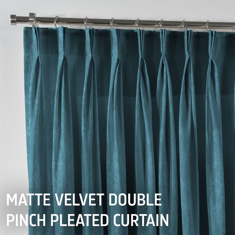 Rideau décoratif obscurcissant très long et très large Pinch Plate, 40 - bleu céleste, L 26 po x L 168 po