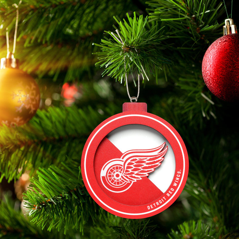 NHL 3D Logo Series Ornaments, Detroit Red Wings (Joe Louis)