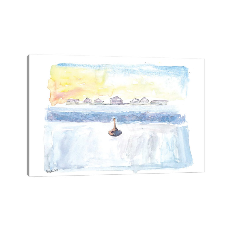 Winter In Nymphenburg With Frozen Canal And Icestock By Markus & Martina Bleichner - Wrapped Canvas Painting by Markus & Martina Bleichner - Wrapped Canvas Painting