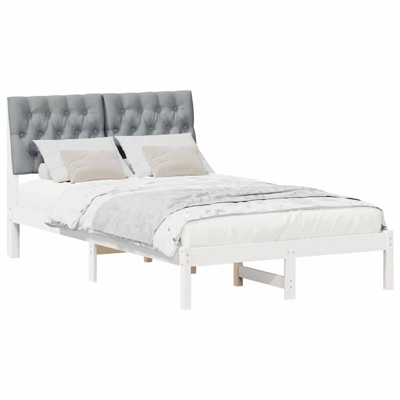 Solid Wood Bed Frame, 120 x 190cm, White