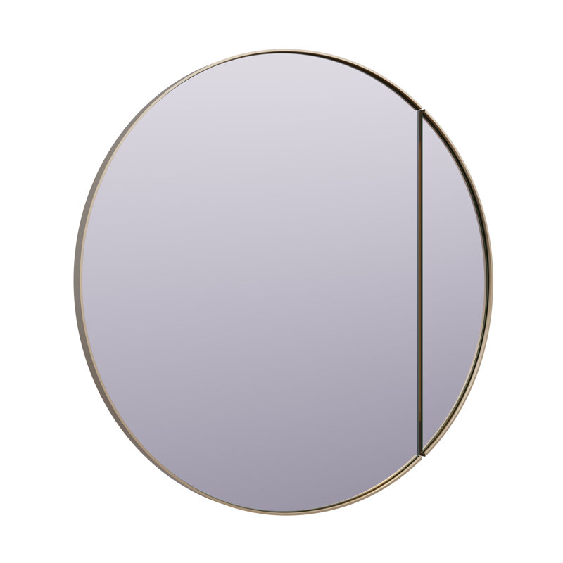 Recessed or Surface Mount Framed One Door Medicine Cabinet, Satin Brass