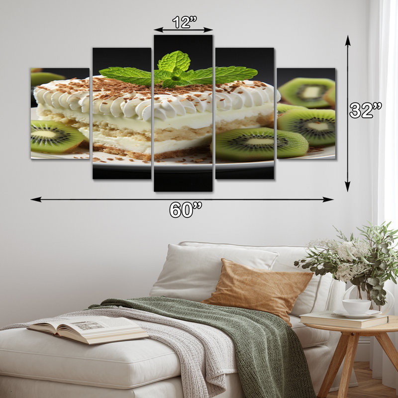 «Kiwi Fruit Cake Mmmmmmm I», reproduction sur toile - 5 panneaux