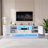 63" W Tv Stand with LED Lights, Charging Station, Storage Cabinets and Open Storage Area-1857689542