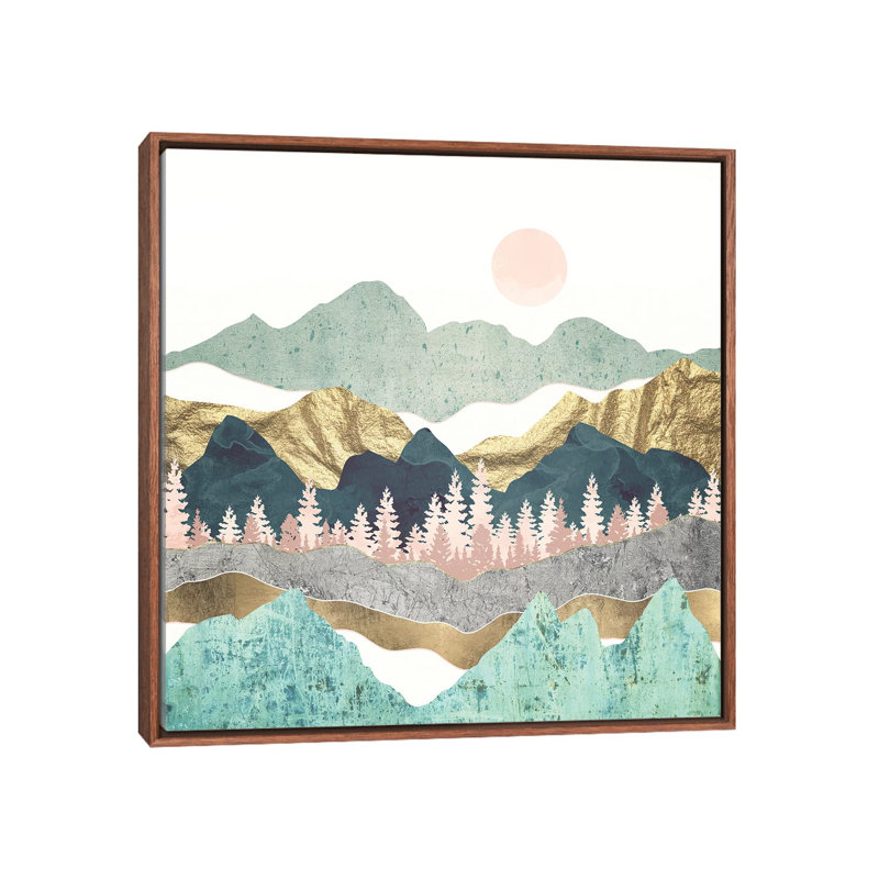 Summer Vista - Imprimé, H 18 po x l 18 po x 1,5 po, Cadre flottant brun