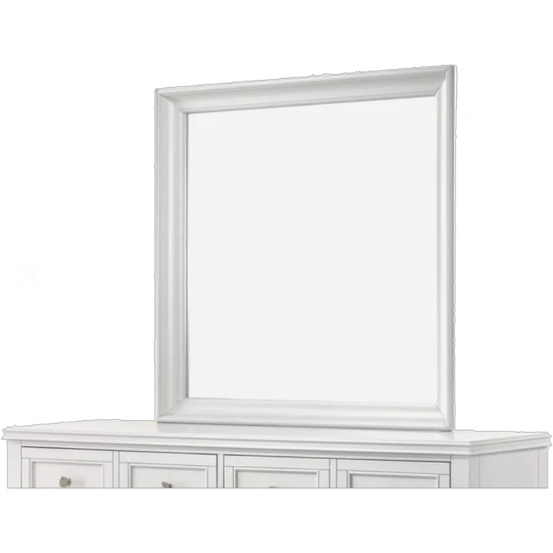 White Square Mirror Transitional Design