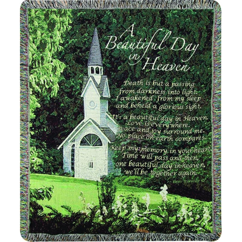 Manual Woodworkers & Weavers A Beautiful Day In Heaven Cotton Tapestry Throw 50 x 60 Inch Home Decor