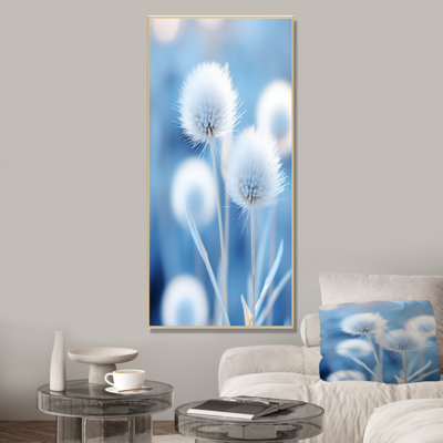 Frost Kissed Blue Thistle Flowers - chardon, art mural