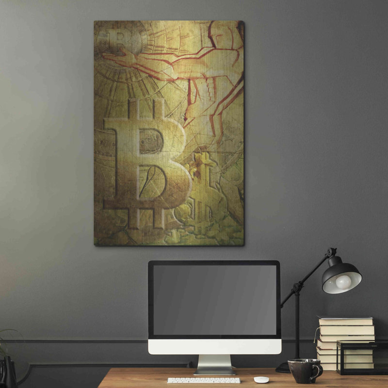 Luxe métal art «Bitcoin Deco Nine» par Steve Hunzik «Bitcoin Deco Nine» par Steve Hunziker OOB