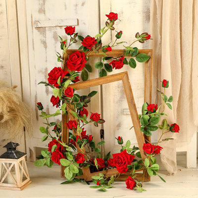 Guirlande de fleurs artificielles roses suspendues 6 pi
