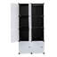 Armoire de rangement pour chambre à coucher, blanche et noire, dimensions : 70 x 45 x 144 cm (27,6 x 17,7 x 56,7 pouces), structure en métal, poids : 6,2 kg.
