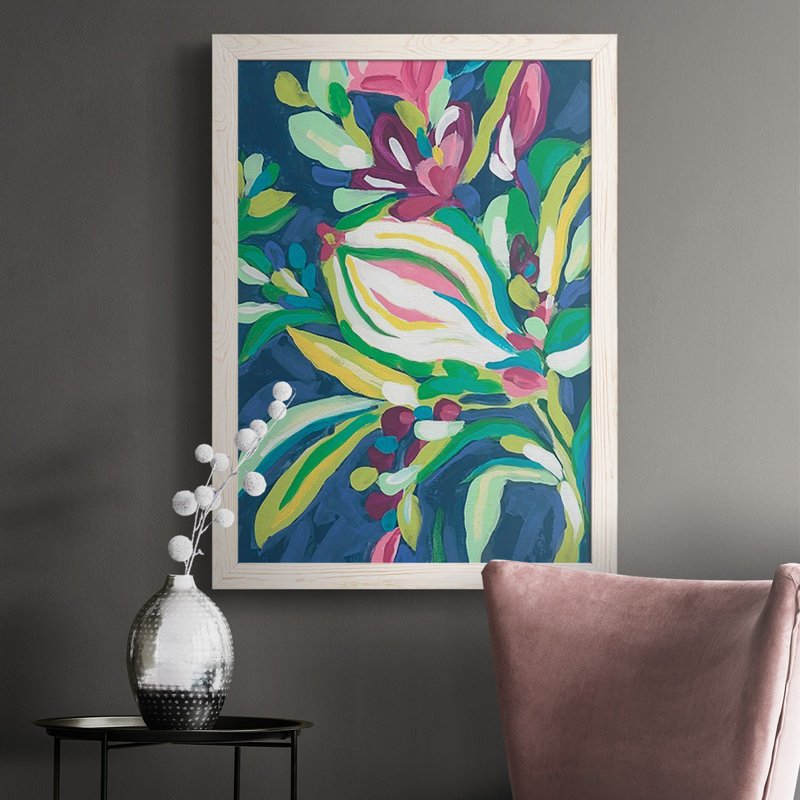 Blue Tropics II, reproduction d'art sur toile, H 37,5 po x l 27,5 po x P 1 po, Blanc