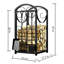 Porte-bûches d'intérieur, porte-outils de foyer, porte-bûches d'extérieur, rangement en bois, ensemble d'outils de foyer empilables, accessoires pour poêle à bois, noir
