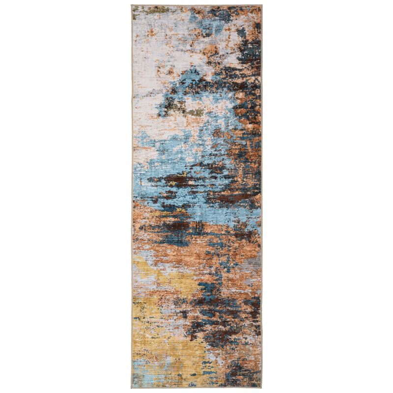 Tapis antidérapant lavable à la machine Modern Modern, Tapis de couloir 2 pi x 6 pi