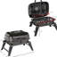Barbecue au charbon portatif de 14 po - idéal pour les fêtes en plein air, le camping, la fête d'avant-match, l'émail, la ventilation, les pieds pliants, la surface de 223 po², le barbecue de table noir, le revêtement émaillé, l'évent, la surface de cuisson,