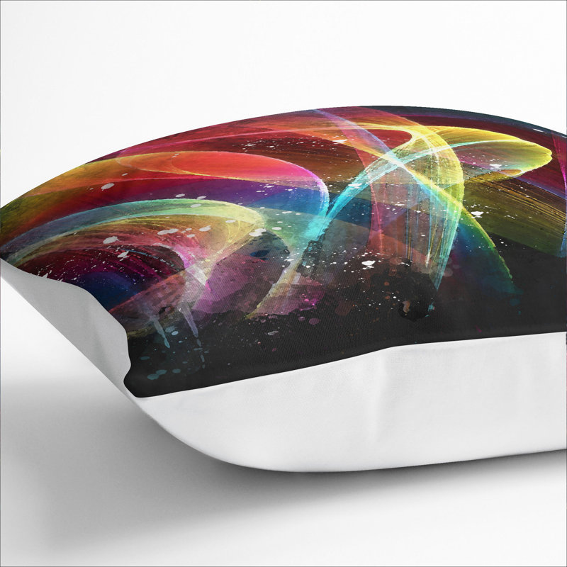 Rainbow Smoke Vol (2) Square Throw Cushion, White, 55cm H x 55cm W x 20cm D