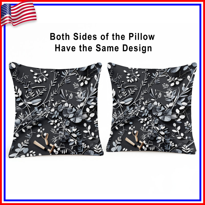 Coussin Leafy, 18 x 18 inches