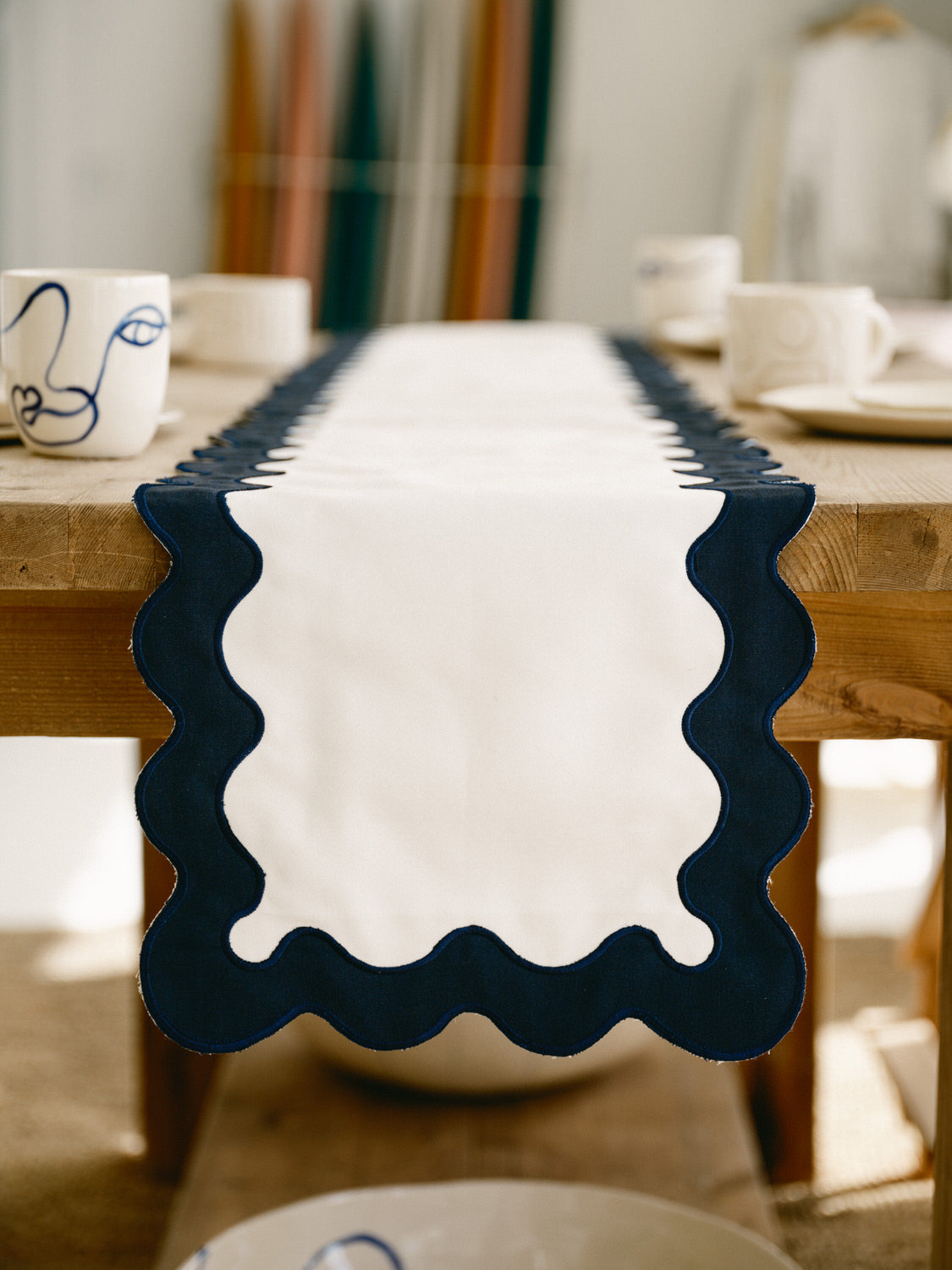 Reversible Rectangle Table Runner, White