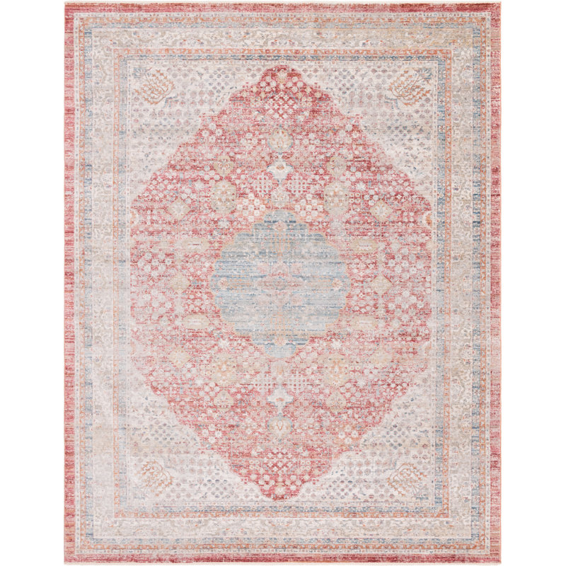 Tapis traditionnel rouge, Rectangle 10 pi x 13 pi 5 po