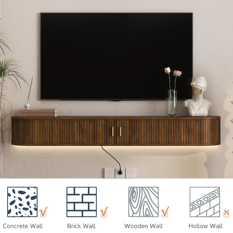 Meuble télé 68,8 po, Brun