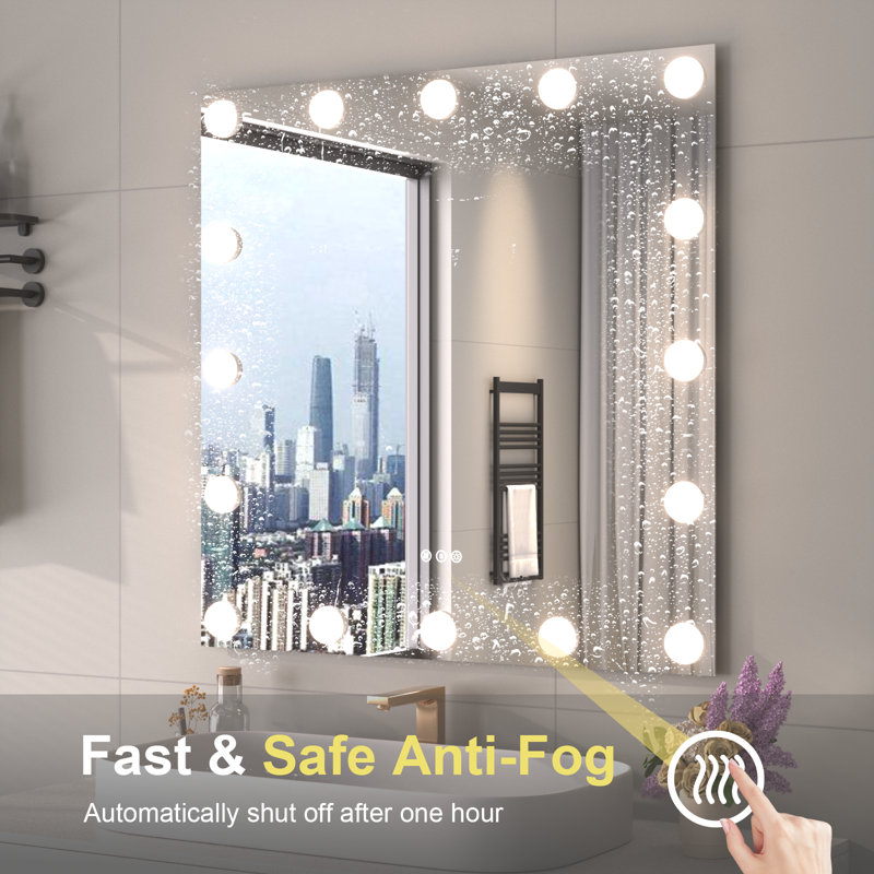 Miroir de salle de bain avec lumières Hollywood, 40 po x 32 po