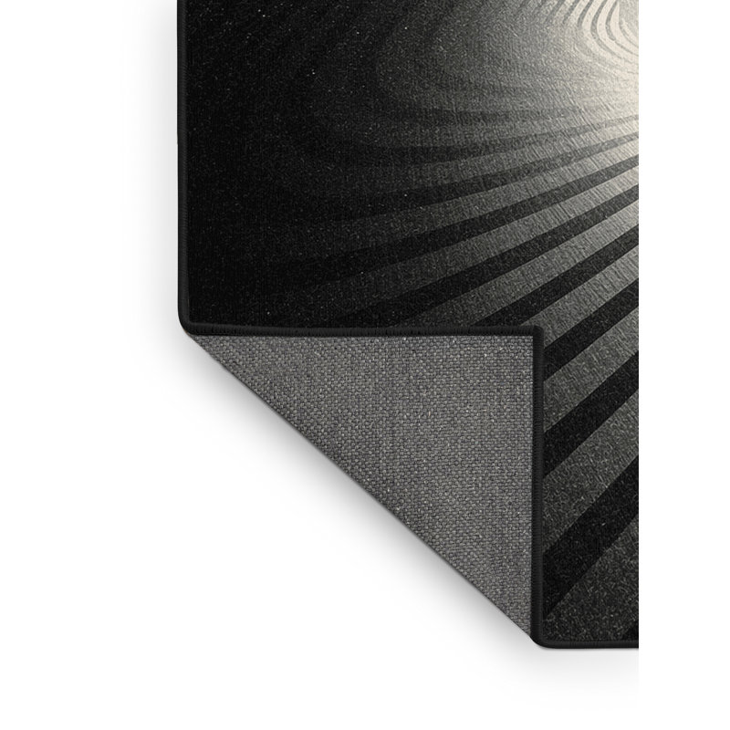 Tapis noir moelleux et moelleux à motif arc-en-ciel doux et doux Kline, 2 pi x 3 pi