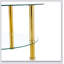 Table basse contemporaine en verre trempé à double couche avec plateau renforcé et pieds en acier inoxydable plaqué or Contemporary