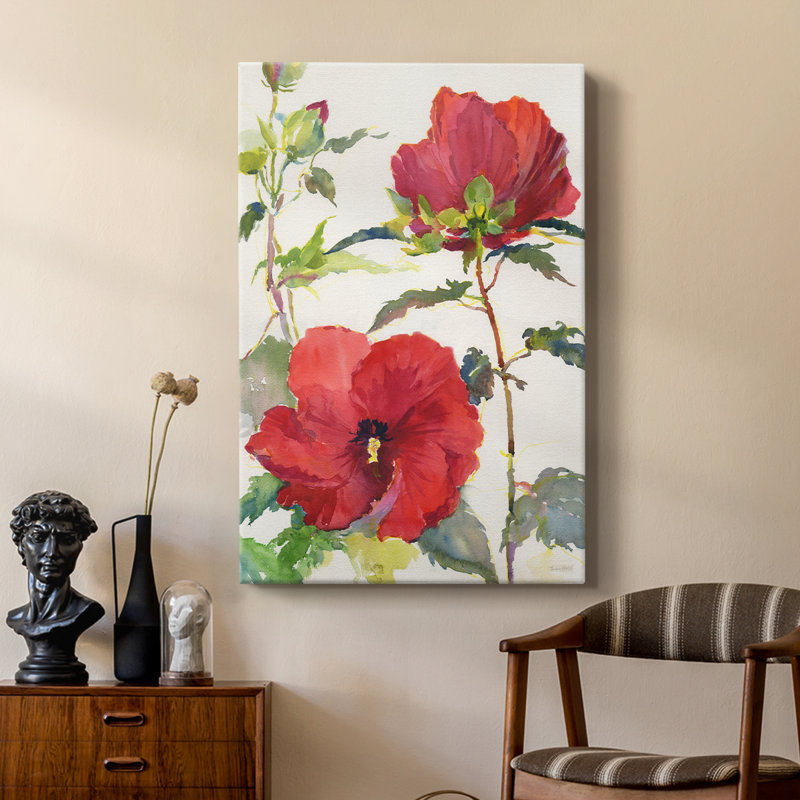 Hibiscus Glow II - galerie sur mesure Cavas, H 36 po x l 24 po