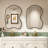 Irregular Metal Wall Mirror Asymmetrical Accent Mirror for Bathroom,Living room-511885517-511885516