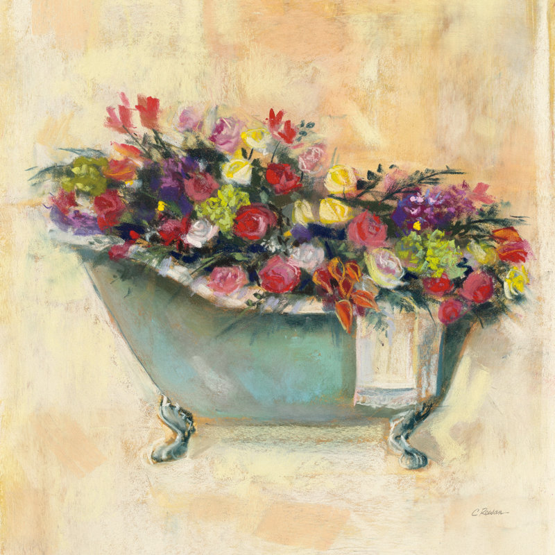 Bouquet de baignoire I, H 36 po x l 36 po x P 1,25 po, Non, Toile avec cadre doré