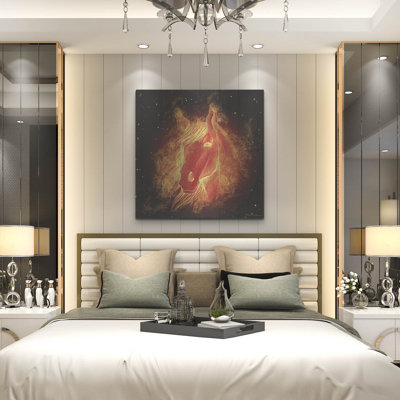 Art mural en métal Lark Manor ™ «Horse On Fire» par Mark Ashkenazi