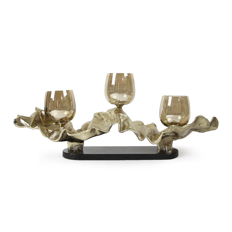 Trinity Glow Candle Holder, Gold