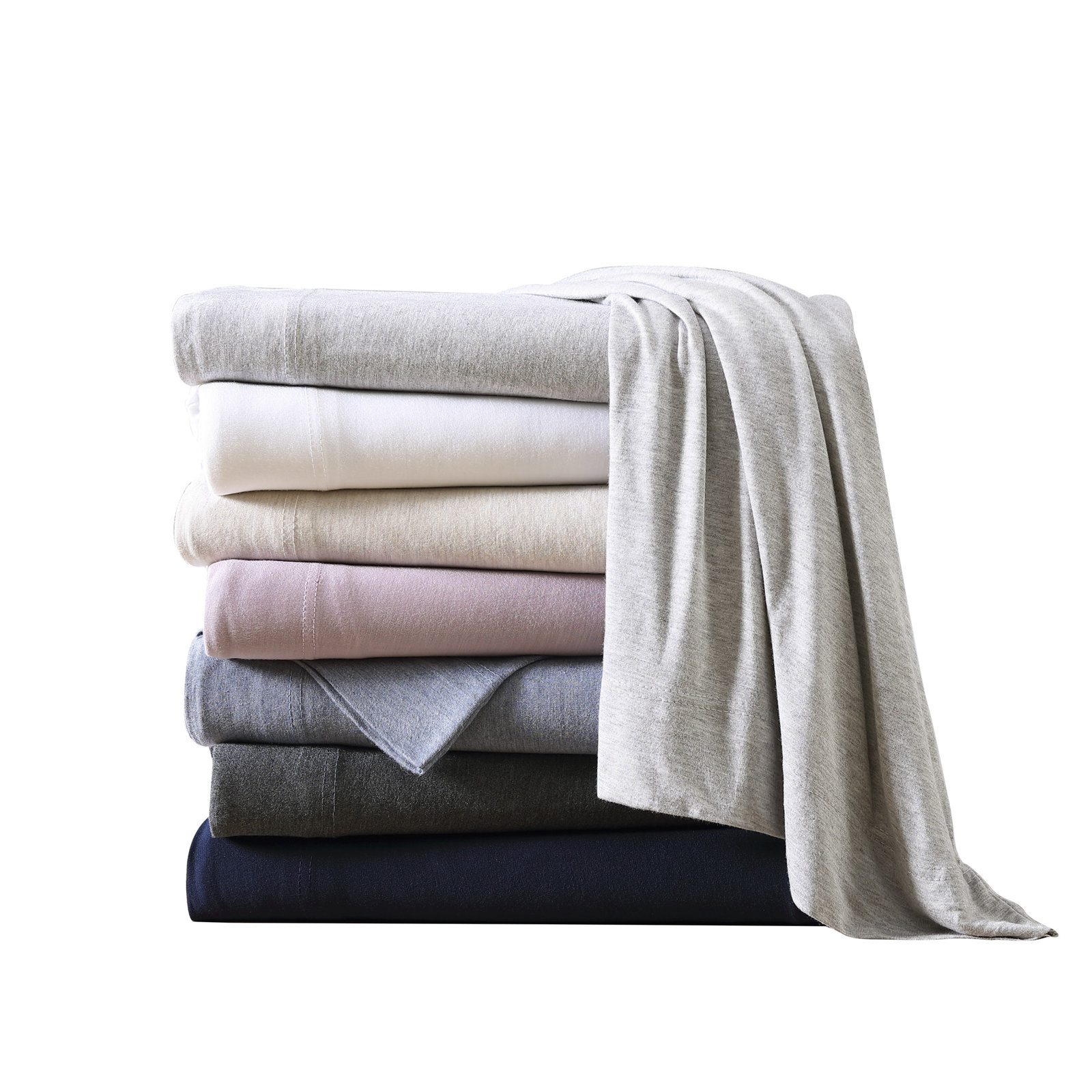 Fransen Sheet Set, King Sheet Set with 2 Pillowcases, Heather Blue