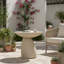 Table d'appoint d'extérieur en fibre de verre moderne avec finition texturée aspect pierre, table d'appoint sculpturale pour patio ou jardin
