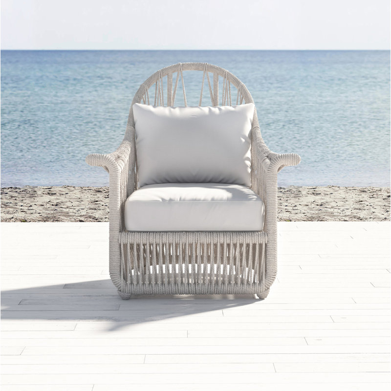 Dana Outdoor Lounge Chair , Sunbrella® Cushions Included, Canvas White Sunbrella® Canvas