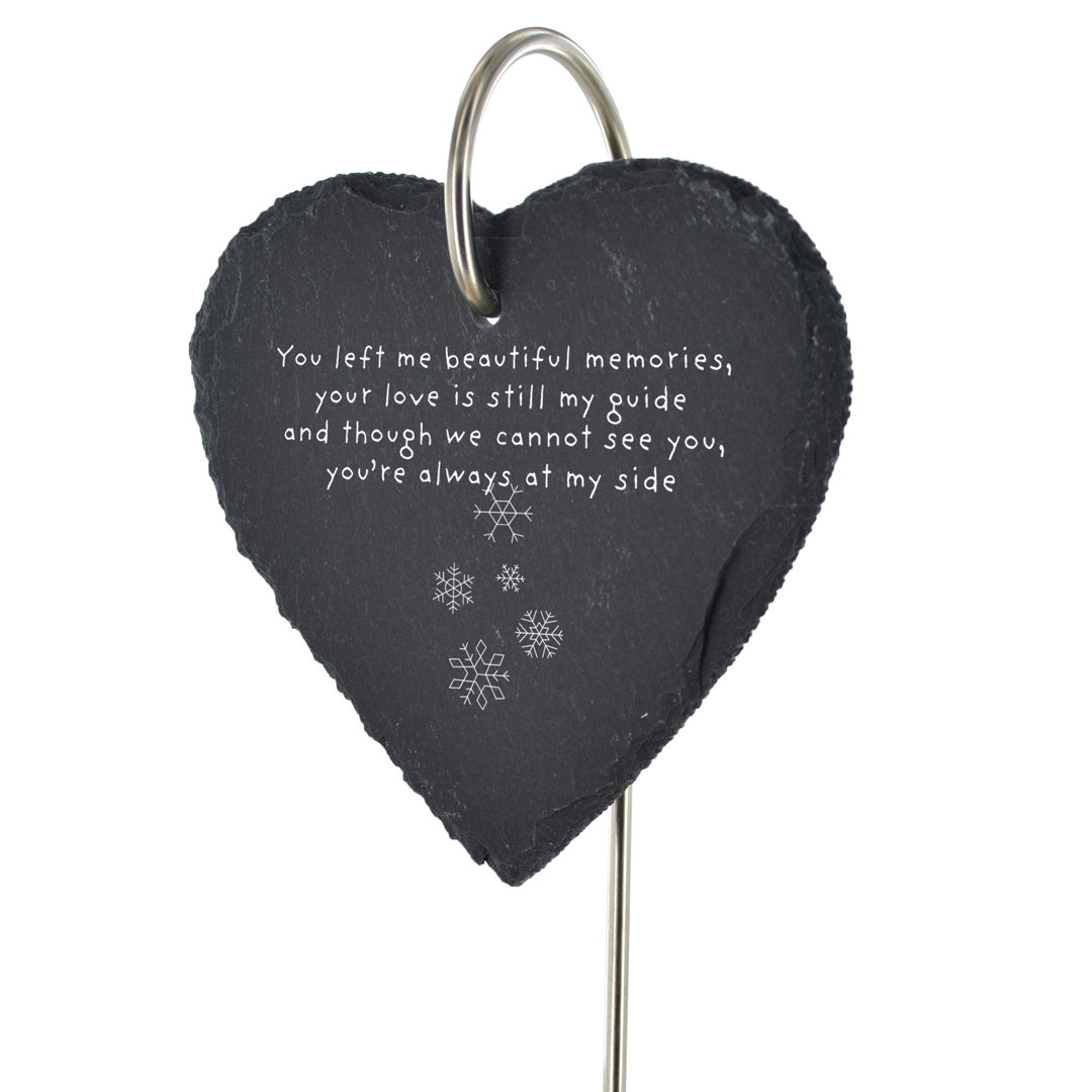 Boyan Slate Heart Christmas Grave Marker Memorial Plaque