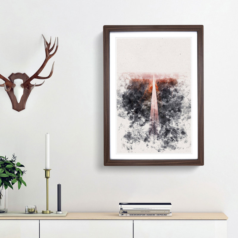 Road to the Sunset in Finland - Picture Frame Graphic Art Print, 87cm H x 62cm W x 2cm D, Walnut Framed