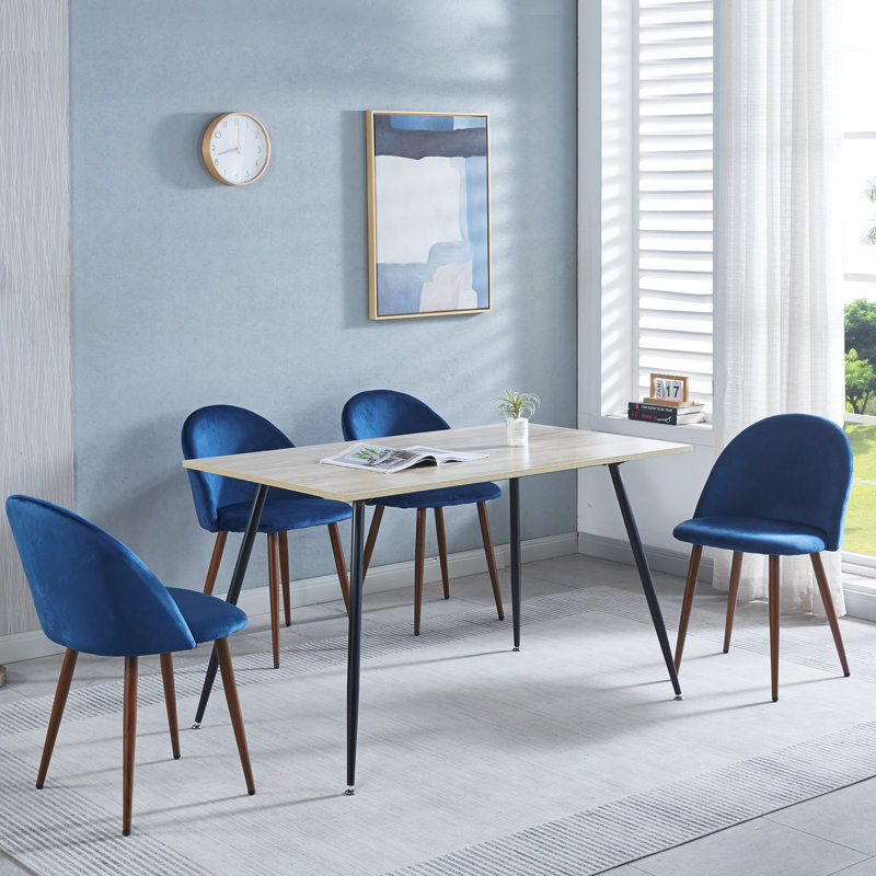 Ensemble de salle à manger rectangulaire L 31,4 po x l 51,1 po Meilani, Bleu, En bois