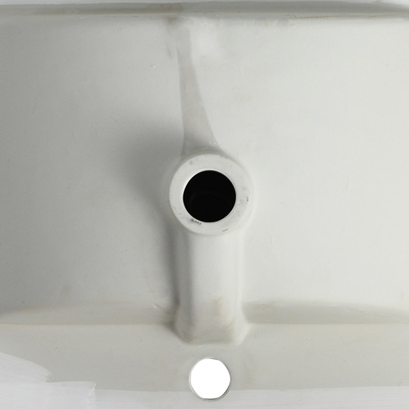 Comptoir de meuble-lavabo en céramique 24 po pour salle de bain - Lavabo blanc brillant seulement, P 24 po x l 18,3 po H 6,7 po, profondeur intérieure 4,72 po, épaisseur du lavabo de comptoir 0,81 po, profondeur