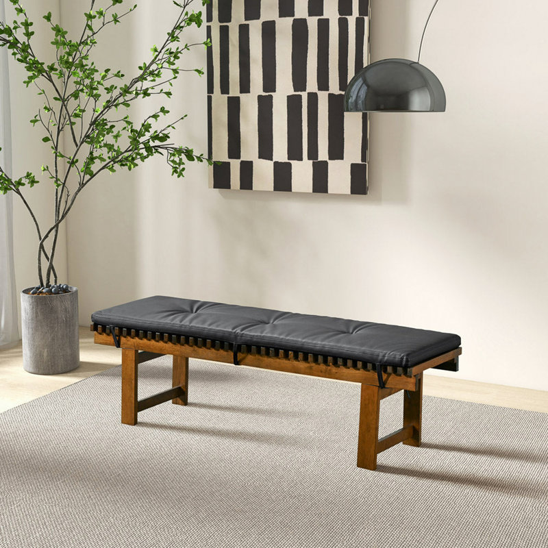 Banc Lucia en similicuir noir