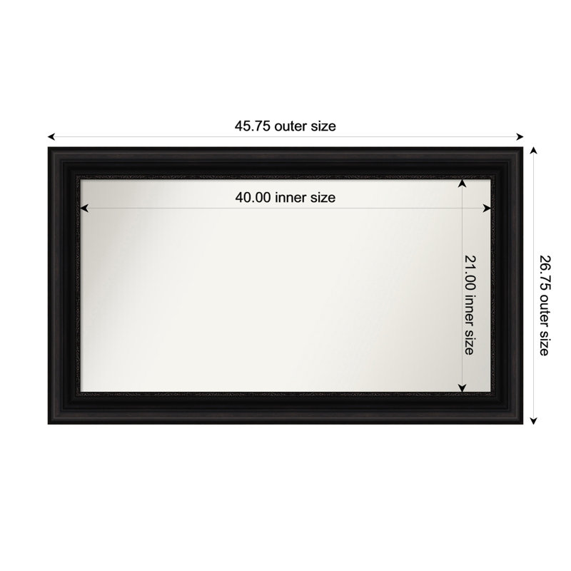 Miroir mural Senaiya, Rectangle, 26,75 po x 45,75 po