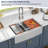 33 x 22 Inch Farmhouse Stainless Steel Kitchen Sink 50/50 Low Divider Double Basin Apron Front Sink Farm Sink
